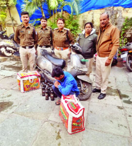 Youth arrested with illegal liquor and vehicle