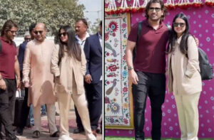 Mahendra Singh Dhoni attends the most talked about pre-wedding of the Ambani family with his wife Sakshi and daughter Ziva.