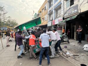Removal proceedings against encroachers under Manik Bagh Bridge