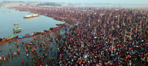 There was a procession of devotees all around for 15 km from Sangam.