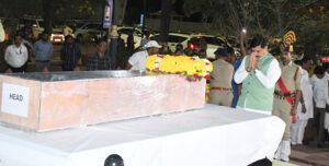 Chief Minister Dr. Mohan Yadav paid floral tribute to the mortal remains of late Nathaniel