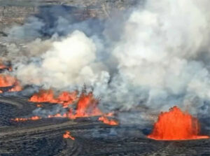 massive explosion in volcano