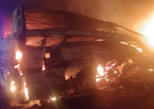A horrific road accident took place in Karnataka's Chitradurga district late Wednesday night.