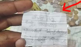 A letter taken out from the donation box...my mother-in-law should die by next year