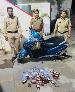 75 pounds of country liquor along with a two-wheeler seized