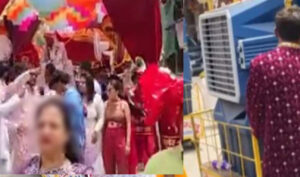 coler ke sath nach rahe barati